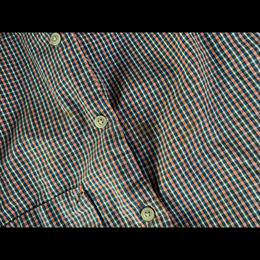 GAP Short Sleeve Button Down Plaid Top